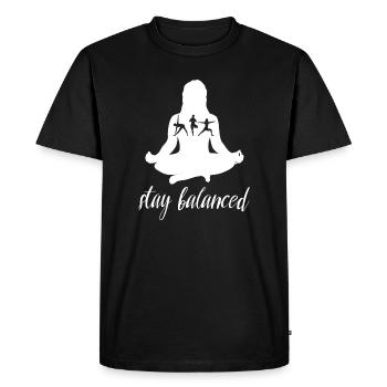 Stay Balanced Yoga Silhouette Design - T-shirt Premium bio Homme - noir - Devant - Nico (187cm)