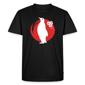 Penguin Silhouette Japanese - Men's Premium Organic T-Shirt - black - Front - Nico (187cm)