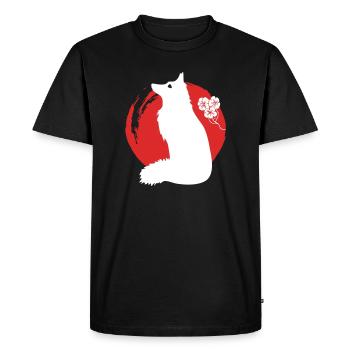 Fox Silhouette Japonais - T-shirt Premium bio Homme - noir - Devant - Nico (187cm)
