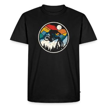 Sortie en VTT Silhouette Sunrise - T-shirt Premium bio Homme - noir - Devant - Nico (187cm)