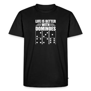 Domino game design - Men's Premium Organic T-Shirt - black - Front - Nico (187cm)
