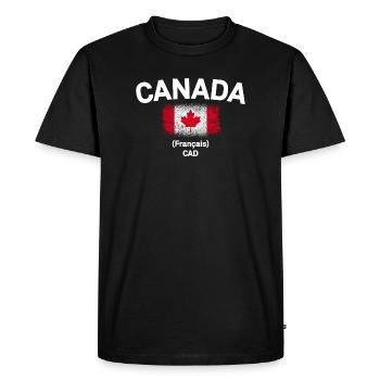 Drapeau canadien Franglais CAD - T-shirt Premium bio Homme - noir - Devant - Nico (187cm)