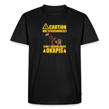 Okapi the Forest Whisperer - Men's Premium Organic T-Shirt - black - Front - Nico (187cm)