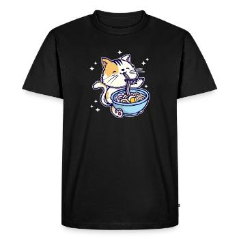 Ramen Anime Manga Comic Cat Animation Japon - T-shirt Premium bio Homme - noir - Devant - Nico (187cm)