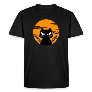 Japanese Cat Anime Manga Animation Mangastyle - Men's Premium Organic T-Shirt - black - Front - Nico (187cm)