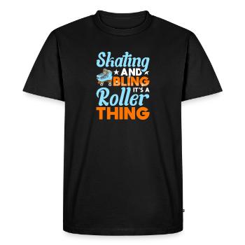 Roller Skate Design - Men's Premium Organic T-Shirt - black - Front - Nico (187cm)