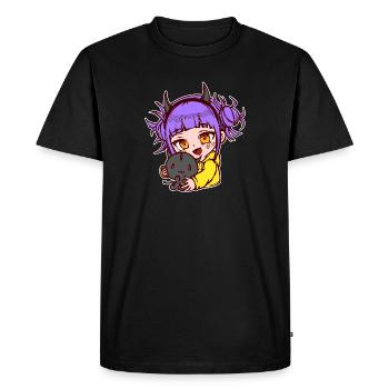 Cartoon Anime Comic Manga Animation Girl - Men's Premium Organic T-Shirt - black - Front - Nico (187cm)