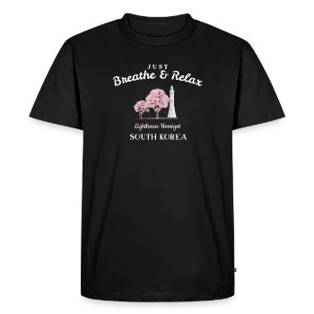Corée du Sud, Relax, Phare de la péninsule d’Homigot - T-shirt Premium bio Homme - noir - Devant - Nico (187cm)