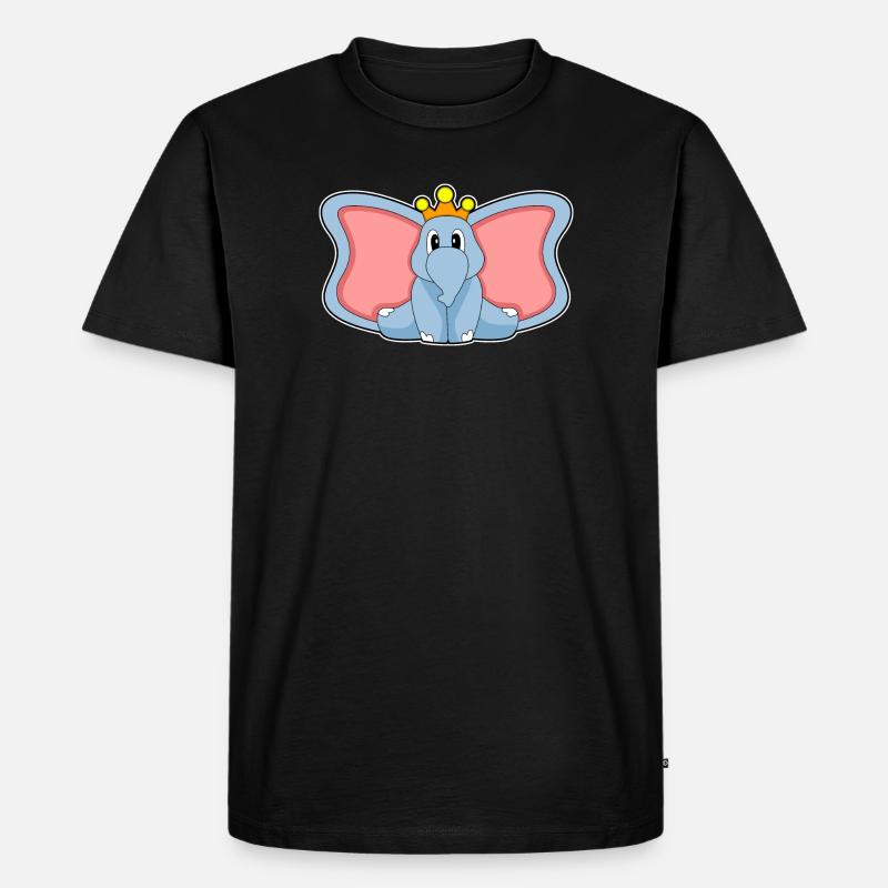 Elefant Krone - Männer Premium Bio T-Shirt - Schwarz