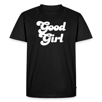 Good Girl Girl Cool Retro Sayings Quotes Style - Men's Premium Organic T-Shirt - black - Front - Nico (187cm)