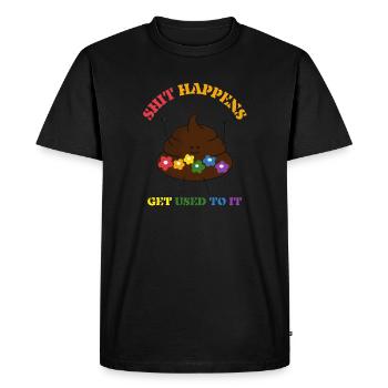 Shit Happens - Life Lesson - Men's Premium Organic T-Shirt - black - Front - Nico (187cm)