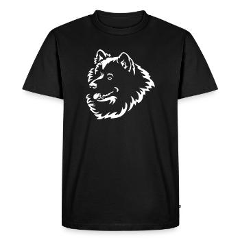 Samoyed Head "Black Edition" - Men's Premium Organic T-Shirt - black - Front - Nico (187cm)