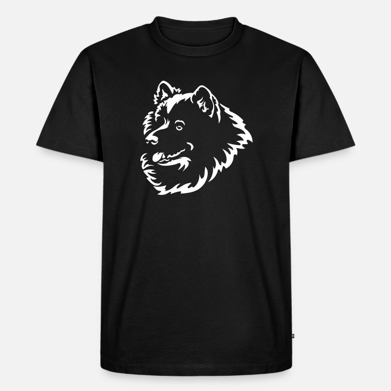 Samojede Kopf "Black Edition" - Männer Premium Bio T-Shirt - Schwarz