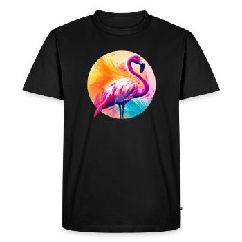 Pink flamingo - Men's Premium Organic T-Shirt - black - Front - Nico (187cm)