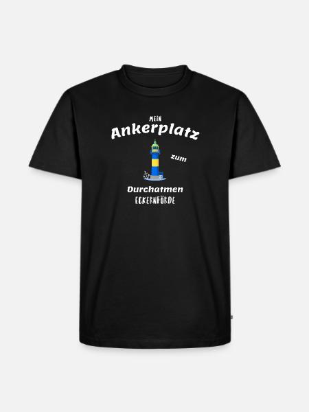 Alter Leuchtturm Eckernförde, Ankerplatz - Männer Premium Bio T-Shirt - Schwarz