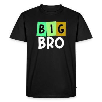 Big Brother Brother Heart Bro Déclaration Frères et sœurs - T-shirt Premium bio Homme - noir - Devant - Nico (187cm)