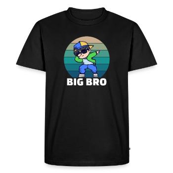 Brother Heart Proud Big Brother Déclaration de Big Brother - T-shirt Premium bio Homme - noir - Devant - Nico (187cm)