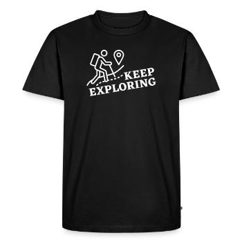 Continuez à explorer - T-shirt Premium bio Homme - noir - Devant - Nico (187cm)