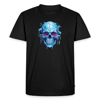 Art en forme de crâne de glace néon - T-shirt Premium bio Homme - noir - Devant - Nico (187cm)
