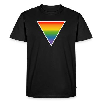 Rainbow LGBTQIA triangle white - Men's Premium Organic T-Shirt - black - Front - Nico (187cm)