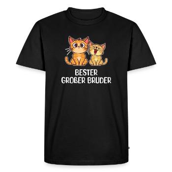 Sibling Love Bro Cat Statement Big Brother - Men's Premium Organic T-Shirt - black - Front - Nico (187cm)