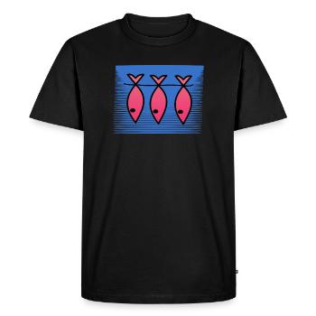 FISH. APRIL FOOL. HOLIDAY. SUMMER. HUMOR - Men's Premium Organic T-Shirt - black - Front - Nico (187cm)