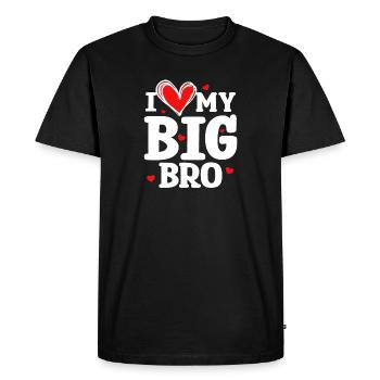 Big Brother Sibling Love Heart Statement - Men's Premium Organic T-Shirt - black - Front - Nico (187cm)