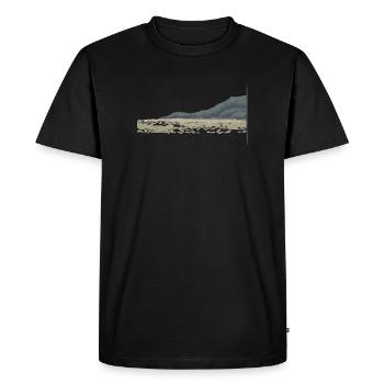 ROCKY COAST - Men's Premium Organic T-Shirt - black - Front - Nico (187cm)