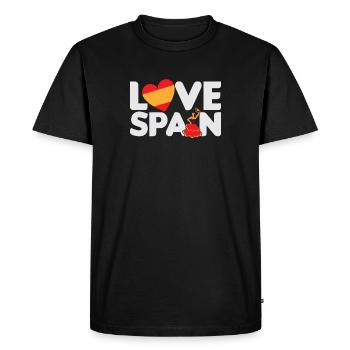 Love Spain - I Love Spain - Men's Premium Organic T-Shirt - black - Front - Nico (187cm)
