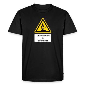 Technicienne de laboratoire - T-shirt Premium bio Homme - noir - Devant - Nico (187cm)