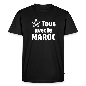 Maroc, j'aime le Maroc - T-shirt Premium bio Homme - noir - Devant - Nico (187cm)