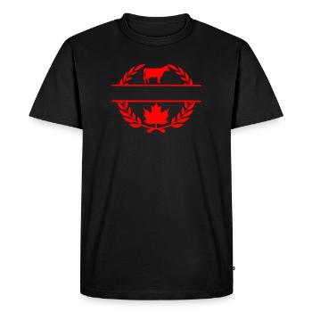Canada maple leaf cow laurel wreath - Men's Premium Organic T-Shirt - black - Front - Nico (187cm)