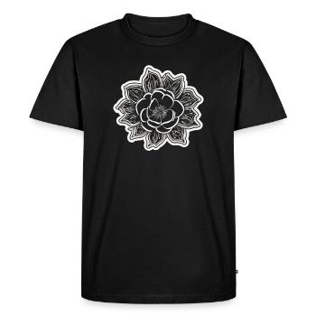 La beauté et le charme d’une fleur monochrome - T-shirt Premium bio Homme - noir - Devant - Nico (187cm)