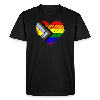 Motif chevron Pride Heart - T-shirt Premium bio Homme - noir - Devant - Nico (187cm)