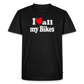 J’aime tous mes vélos - T-shirt Premium bio Homme - noir - Devant - Nico (187cm)