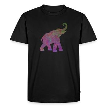 Yoga Yogi Elephant India Animal Welfare Energy Power - Men's Premium Organic T-Shirt - black - Front - Nico (187cm)
