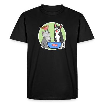 Aquarium, Poisson, Chien, Chat, Animaux de compagnie, Animaux domestiques, Animaux de compagnie, - T-shirt Premium bio Homme - noir - Devant - Nico (187cm)