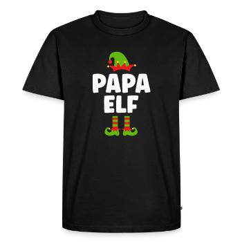Christmas Funny Daddy Father Elf - Men's Premium Organic T-Shirt - black - Front - Nico (187cm)
