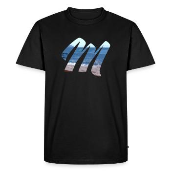 Sea Waves Art Design - Men's Premium Organic T-Shirt - black - Front - Nico (187cm)