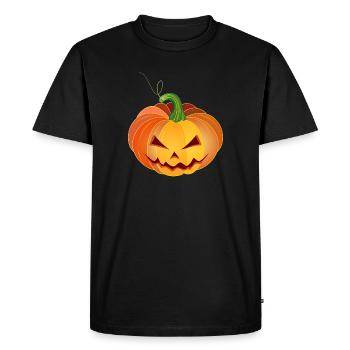 orange halloween pumpkin face - Men's Premium Organic T-Shirt - black - Front - Nico (187cm)