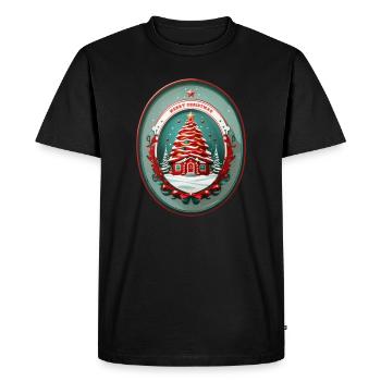 Cabane de Noël - T-shirt Premium bio Homme - noir - Devant - Nico (187cm)