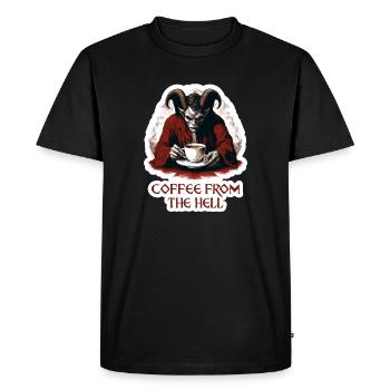 Coffee Straight From Hell Funny Shirt - Men's Premium Organic T-Shirt - black - Front - Nico (187cm)