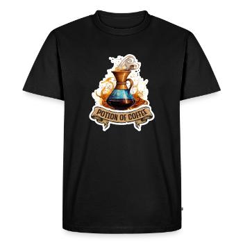 T-shirt de jeu de rôle fantastique Potion Of Coffee - T-shirt Premium bio Homme - noir - Devant - Nico (187cm)
