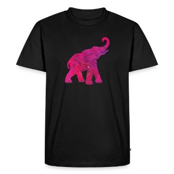 Yoga Pink Elephant Structure Meditation India Yogi - Men's Premium Organic T-Shirt - black - Front - Nico (187cm)