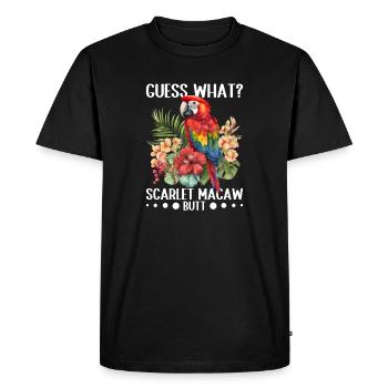 Guess what? scarlet macaw butt - Men's Premium Organic T-Shirt - black - Front - Nico (187cm)