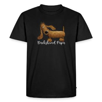 Dachshund Papa For Dachshund Lovers - Men's Premium Organic T-Shirt - black - Front - Nico (187cm)
