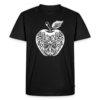 Pomme Tribal Ornement Nature Style Automne - T-shirt Premium bio Homme - noir - Devant - Nico (187cm)