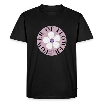 Power of Flower Circle - Men's Premium Organic T-Shirt - black - Front - Nico (187cm)