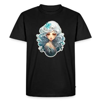 Crystal Magician With White Hair RPG Shirt - Men's Premium Organic T-Shirt - black - Front - Nico (187cm)