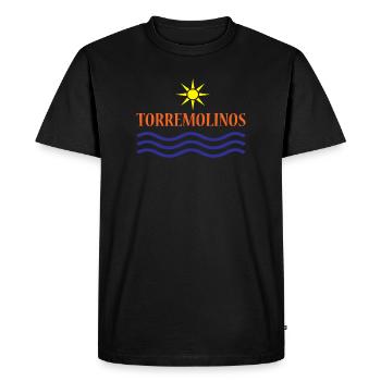 TORREMOLINOS-Eau du Soleil+Texte - T-shirt Premium bio Homme - noir - Devant - Nico (187cm)